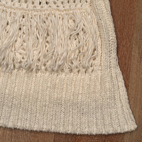 DKNY Crochet Fringe Sleeveless Festival Boho Sweater • Size Small - Picture 9 of 15